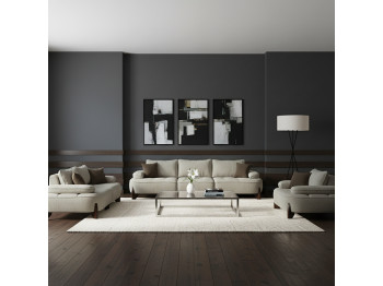 Sofa set HOBEL DANIA 3+2+1 CREAM BONCUK 4/ BROWN BEATTO 1012 (6) 