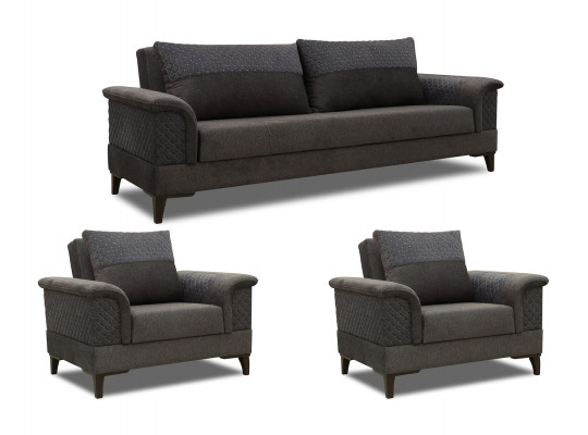 Sofa set HOBEL DIVA 3+1+1 DARK GREY MOCASSI 4005/GREY MOCASSI 2005(3) 