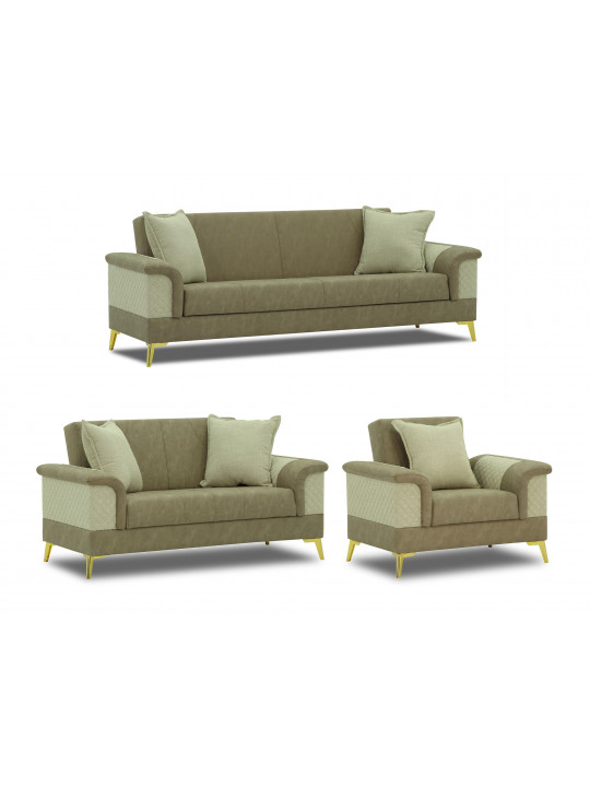 Sofa set HOBEL DIVA S 3+2+1 (L16150G) LIGHT BROWN KIPRUS 3 /BEIGE INFINITY103 (3) 