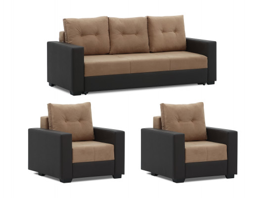 Sofa set HOBEL ERICA 3+1+1 BROWN 3673/ LIGHT BROWN VIVALDI 20 (5) 