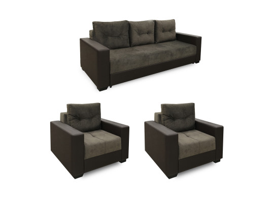 Sofa set HOBEL ERICA 3+1+1 BROWN 3673/ DARK BROWN JAGUAR 18 (6) 