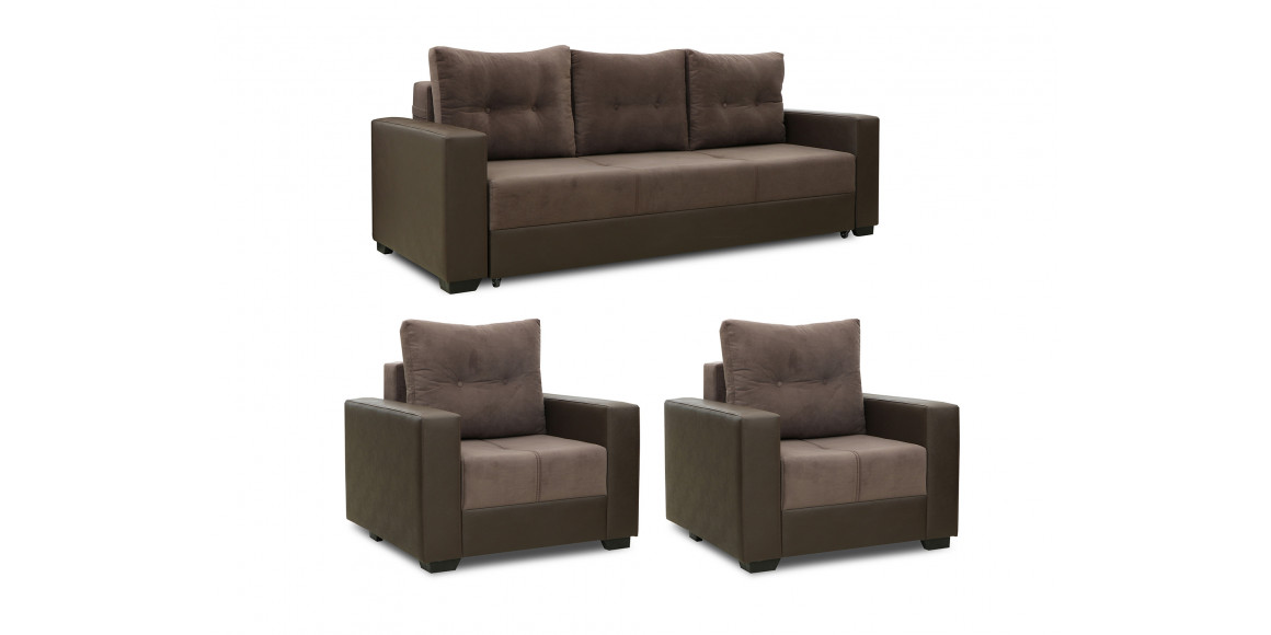 Sofa set HOBEL ERICA 3+1+1 COFFEE V460/DARK BROWN VIVALDI 24 (5) 