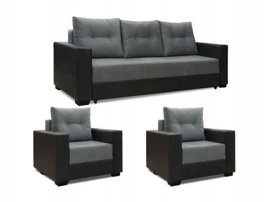 Sofa set HOBEL ERICA 3+1+1 DARK GREY 8410/NEWTONE GREY (6) 
