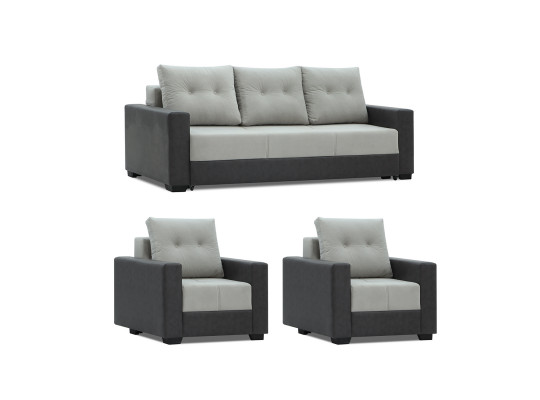 Sofa set HOBEL ERICA 3+1+1 F/P DARK GREY 8410/LIGHT GREY LEONARDO 13 (6) 