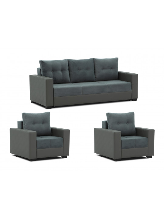 Sofa set HOBEL ERICA 3+1+1 GREY V460/ DARK GREY VIVALDI 8 (5) 