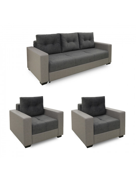 Гарнитур HOBEL ERICA 3+1+1 LIGHT GREY 8409/ DARK GREY JAGUAR 9 (6) 