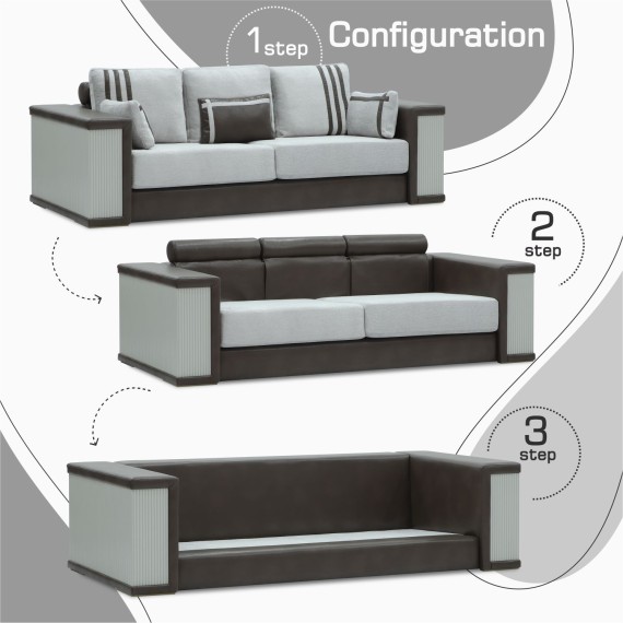 Sofa set HOBEL FANDI 3+1+1 GREY PHANTOM 13/ LIGHT GREY BONCUK 18 (3) 
