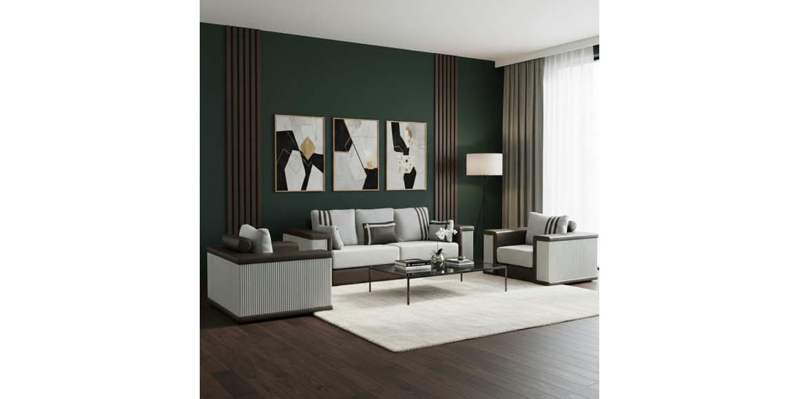 Гарнитур HOBEL FANDI 3+1+1 GREY PHANTOM 13/ LIGHT GREY BONCUK 18 (3) 