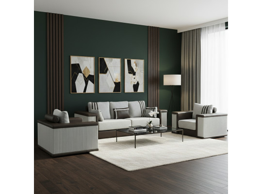 Sofa set HOBEL FANDI 3+1+1 GREY PHANTOM 13/ LIGHT GREY BONCUK 18 (3) 