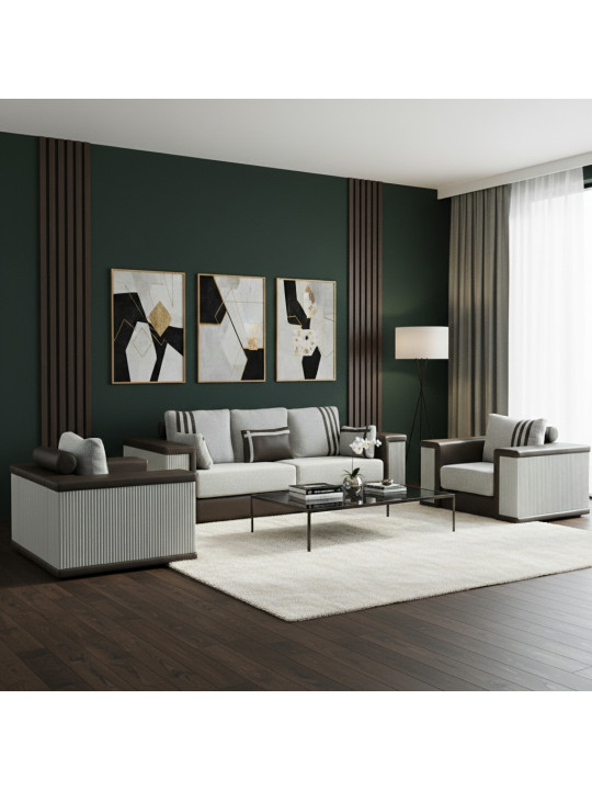 Sofa set HOBEL FANDI 3+1+1 GREY PHANTOM 13/ LIGHT GREY BONCUK 18 (3) 