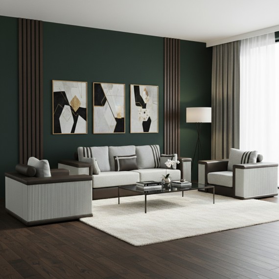Sofa set HOBEL FANDI 3+1+1 GREY PHANTOM 13/ LIGHT GREY BONCUK 18 (3) 