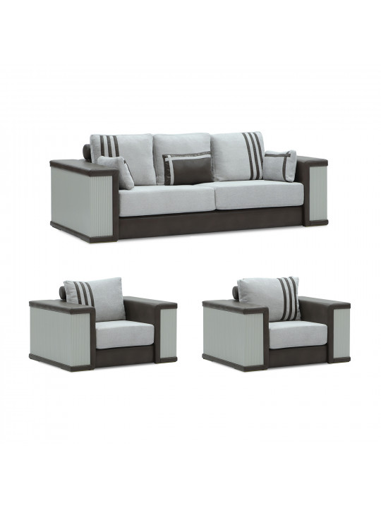 Sofa set HOBEL FANDI 3+1+1 GREY PHANTOM 13/ LIGHT GREY BONCUK 18 (3) 