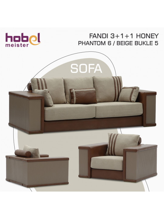 Հավաքածու HOBEL FANDI 3+1+1 HONEY PHANTOM 6/BEIGE BUKLE 5 (3) 
