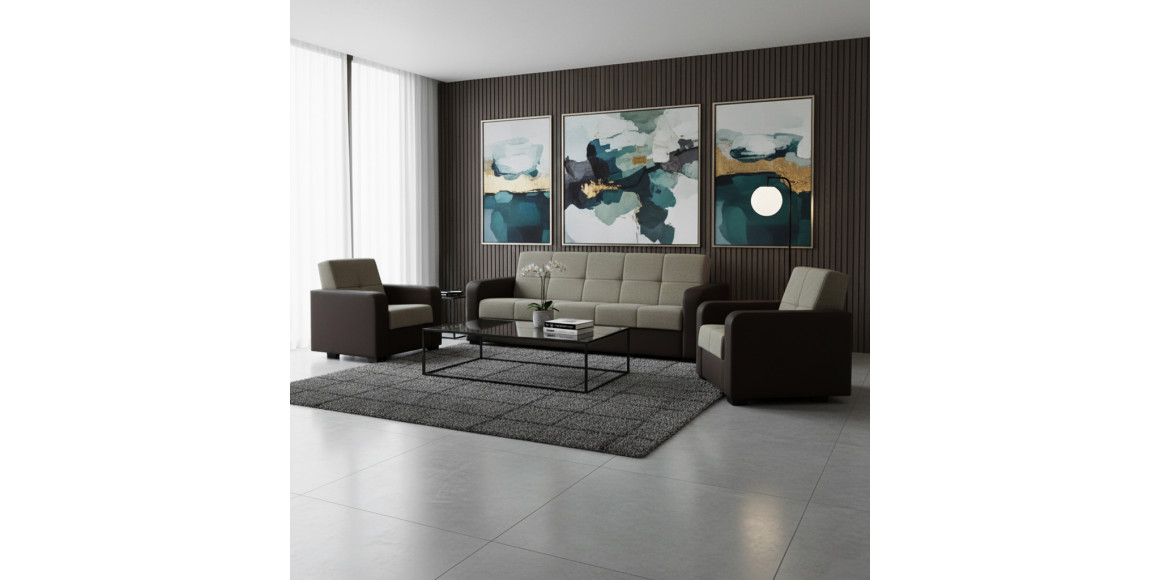 Гарнитур HOBEL FROST 3+1+1 F/R COFFEE V460/LIGHT BROWN ASTERI 12 (4) 