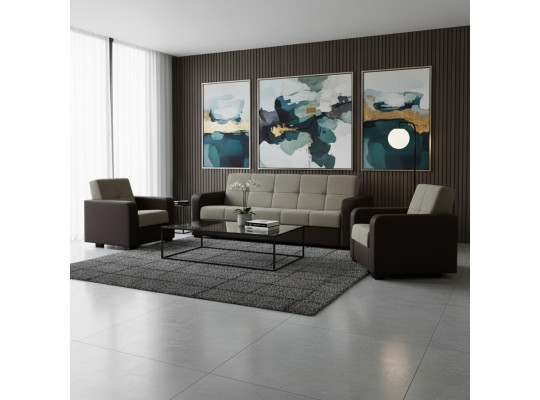 Sofa set HOBEL FROST 3+1+1 F/R COFFEE V460/LIGHT BROWN ASTERI 12 (4) 