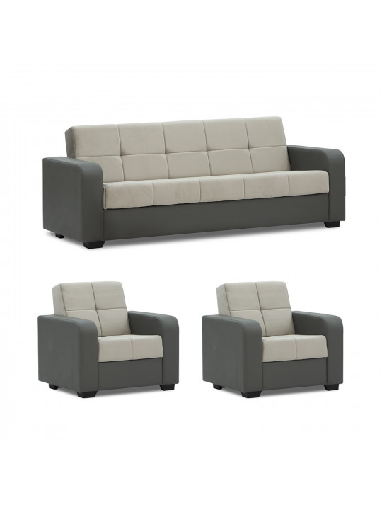 Sofa set HOBEL FROST 3+1+1 GREY V460/LIGHT GREY LETTO 23 (4) 