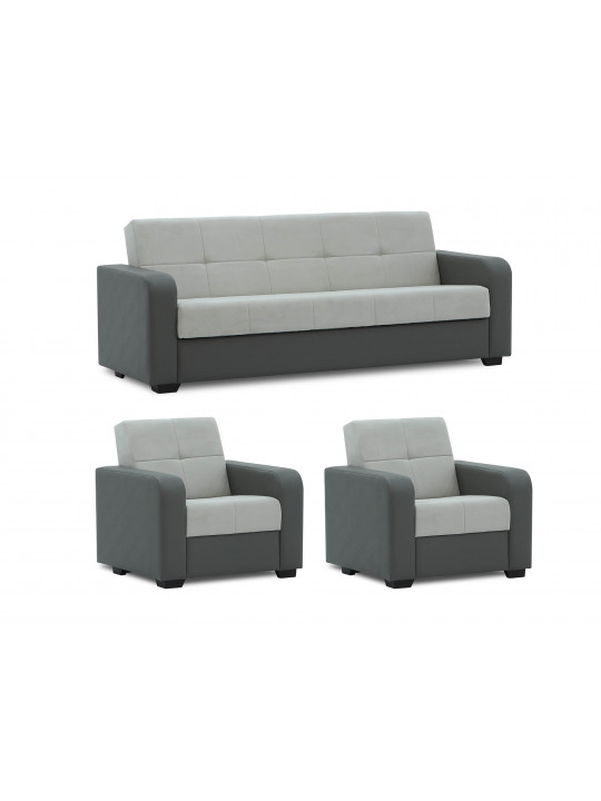 Sofa set HOBEL FROST 3+1+1 GREY V460/LIGHT GREY VIVALDI 6 (4) 