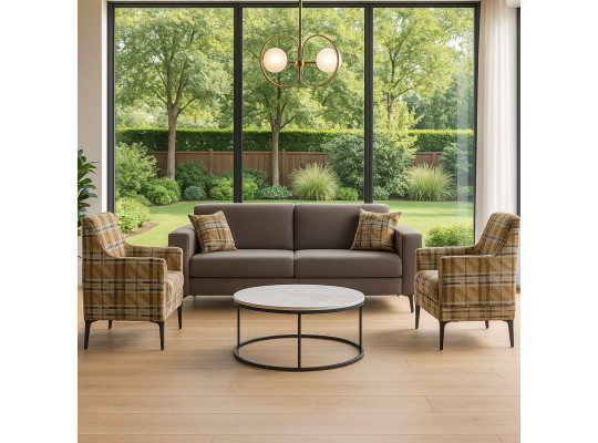 Гарнитур HOBEL GLORIA 3+1+1 CAPPUUCCINO SCANDI 19/BENORRY 1002 (3) 