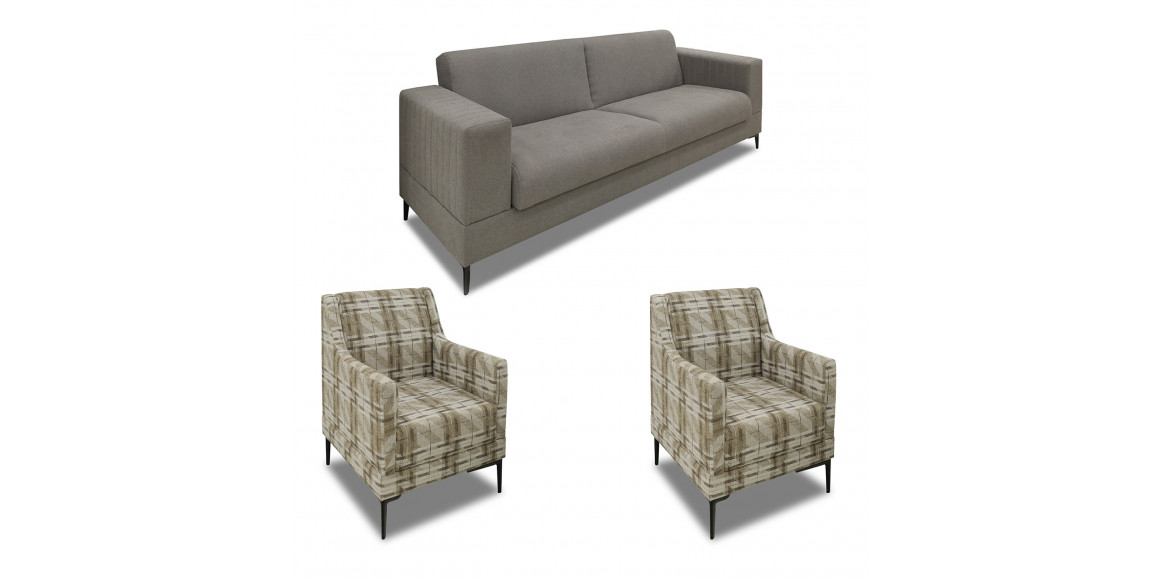 Sofa set HOBEL GLORIA 3+1+1 CAPPUUCCINO SCANDI 19/BENORRY 1002 (3) 