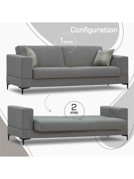Sofa set HOBEL GLORIA 3+1+1 GREY SCANDI 18/ BENORRY 1005 (3) 