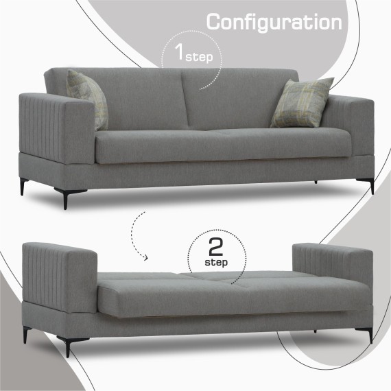 Гарнитур HOBEL GLORIA 3+1+1 GREY SCANDI 18/ BENORRY 1005 (3) 