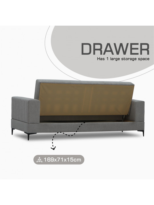 Sofa set HOBEL GLORIA 3+1+1 GREY SCANDI 18/ BENORRY 1005 (3) 