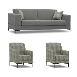 Гарнитур HOBEL GLORIA 3+1+1 GREY SCANDI 18/ BENORRY 1005 (3) 