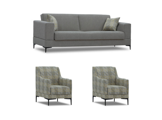 Гарнитур HOBEL GLORIA 3+1+1 GREY SCANDI 18/ BENORRY 1005 (3) 