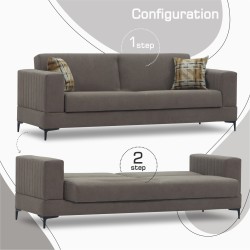 Гарнитур HOBEL GLORIA 3+1+1 LIGHT BROWN SCANDI 6/ BENORRY 1012 (3) 