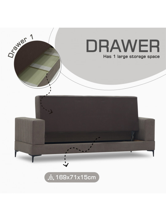 Sofa set HOBEL GLORIA 3+1+1 LIGHT BROWN SCANDI 6/ BENORRY 1012 (3) 
