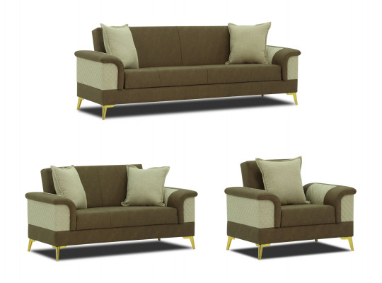 Sofa set HOBEL DIVA S 3+2+1 (L16150G) BROWN KIPRUS 5 /BEIGE INFINITY103 (3) 