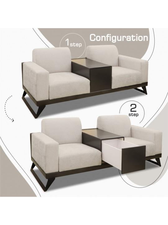 Sofa set HOBEL RIO LUXE 3+2+1 DARK CAPPUCCINO PHANTOM 13/ CREAM BONCUK 4 (3) 
