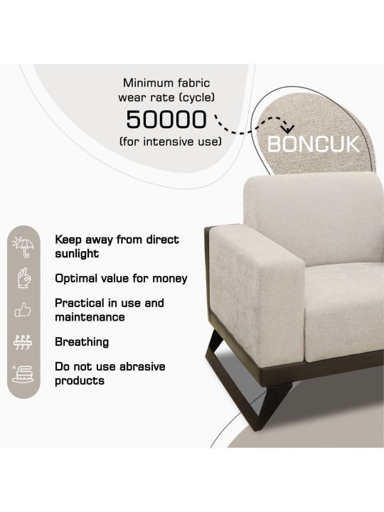 Sofa set HOBEL RIO LUXE 3+2+1 DARK CAPPUCCINO PHANTOM 13/ CREAM BONCUK 4 (3) 