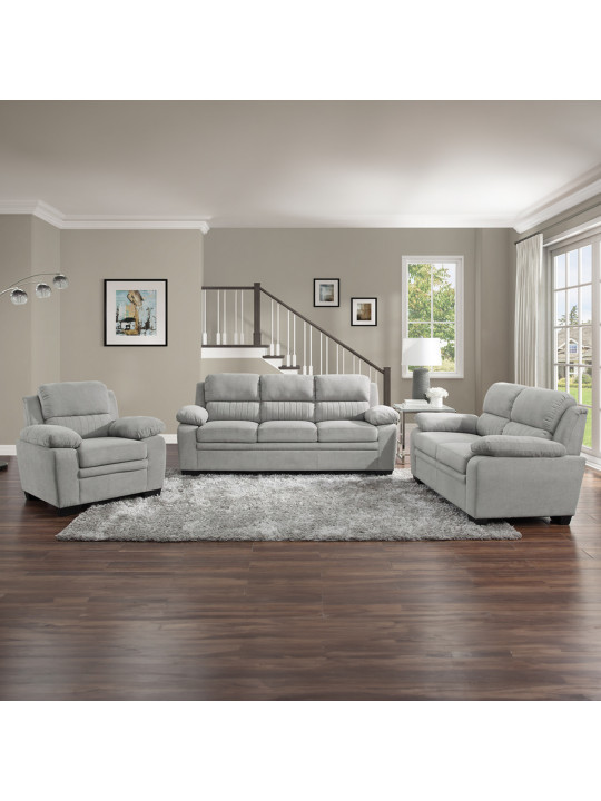 Sofa set HOMELEGANCE KAMELI 9333GY 3+2+1 LIGHT GREY 