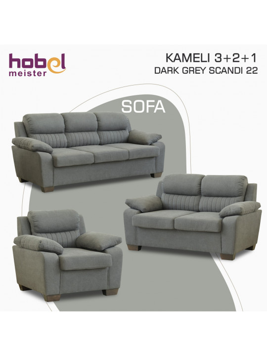 Հավաքածու HOBEL KAMELI 3+2+1 DARK GREY SCANDI 22 (3) 