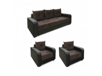 Sofa set HOBEL KATRIN 3+1+1 BLACK 4503/ BROWN CATALANA 6 (6) 
