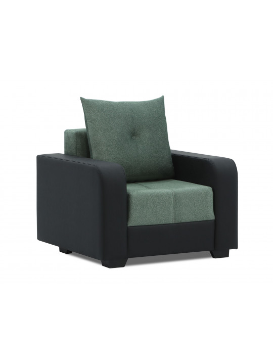 Sofa set HOBEL KATRIN 3+1+1 BLACK 4503/ GREEN MOCASSI 5005 (5) 