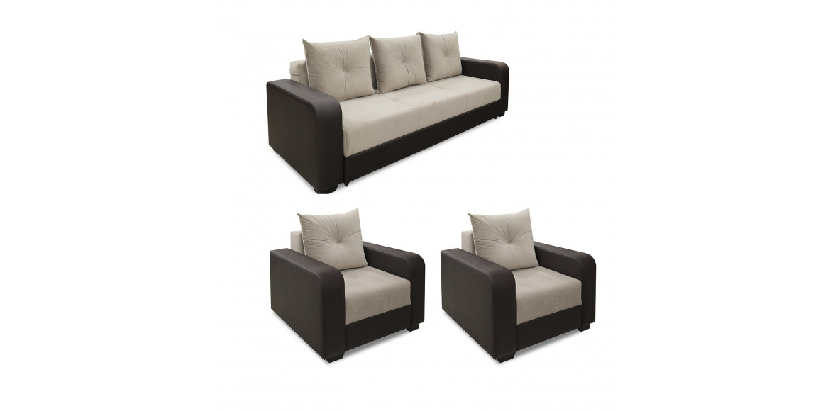 Гарнитур HOBEL KATRIN 3+1+1 BROWN 3673/ CAPPUCCINO CATALANA 4 (6) 