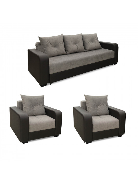 Гарнитур HOBEL KATRIN 3+1+1 BROWN 3676/ CAPPUCCINO 6 (6) 