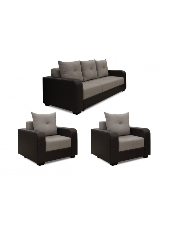 Sofa set HOBEL KATRIN 3+1+1 DARK GREY 8410/ GREY SCANDI 21 (5) 
