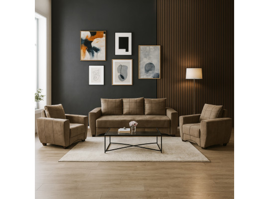Sofa set HOBEL LI 3+1+1 BROWN CATALANA 5 (5) 