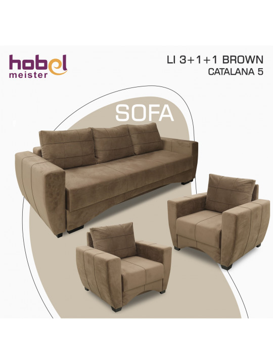 Հավաքածու HOBEL LI 3+1+1 BROWN CATALANA 5 (5) 