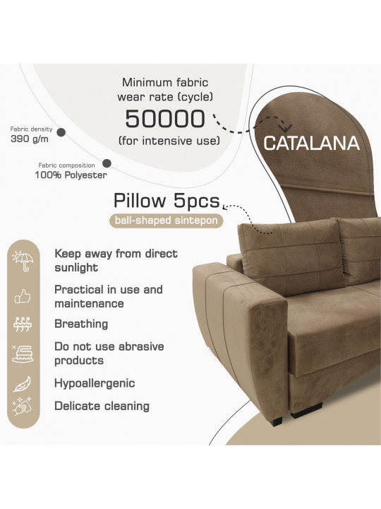 Հավաքածու HOBEL LI 3+1+1 BROWN CATALANA 5 (5) 