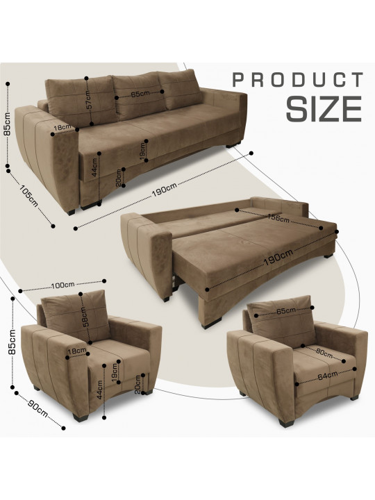 Հավաքածու HOBEL LI 3+1+1 BROWN CATALANA 5 (5) 