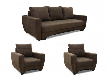 Sofa set HOBEL LI 3+1+1 DARK BROWN BREEZE 12 (5) 