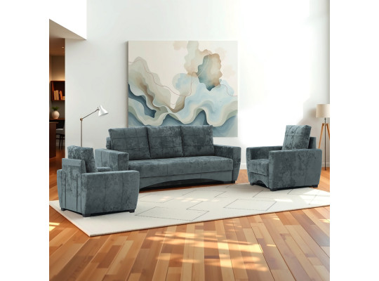 Sofa set HOBEL LI 3+1+1 DARK CAPPUCCINO MONACO 15 (6) 