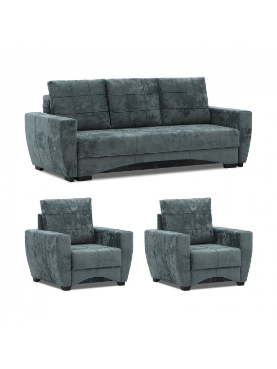 Sofa set HOBEL LI 3+1+1 DARK CAPPUCCINO MONACO 15 (6) 