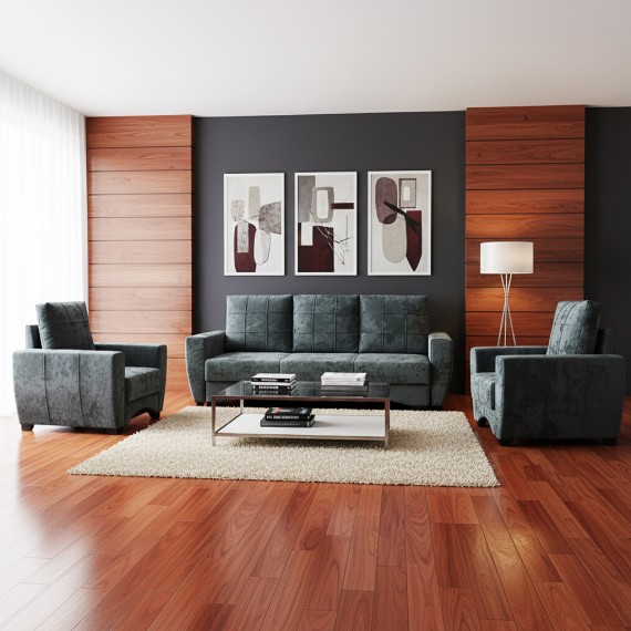 Հավաքածու HOBEL LI 3+1+1 F/P DARK GREY MONACO 15 (5) 