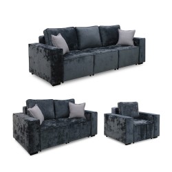 Гарнитур HOBEL LOTUS 3+2+1 DARK GREY MONACO 15/ INFINITY 911 (15) 