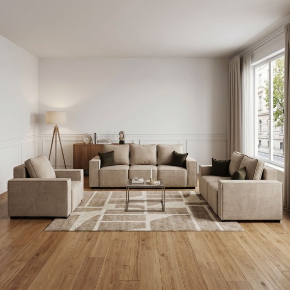 Հավաքածու HOBEL LOTUS 3+2+1 F/P CAPPUCCINO BELLA 3/NIAGARA BROWN (15) 